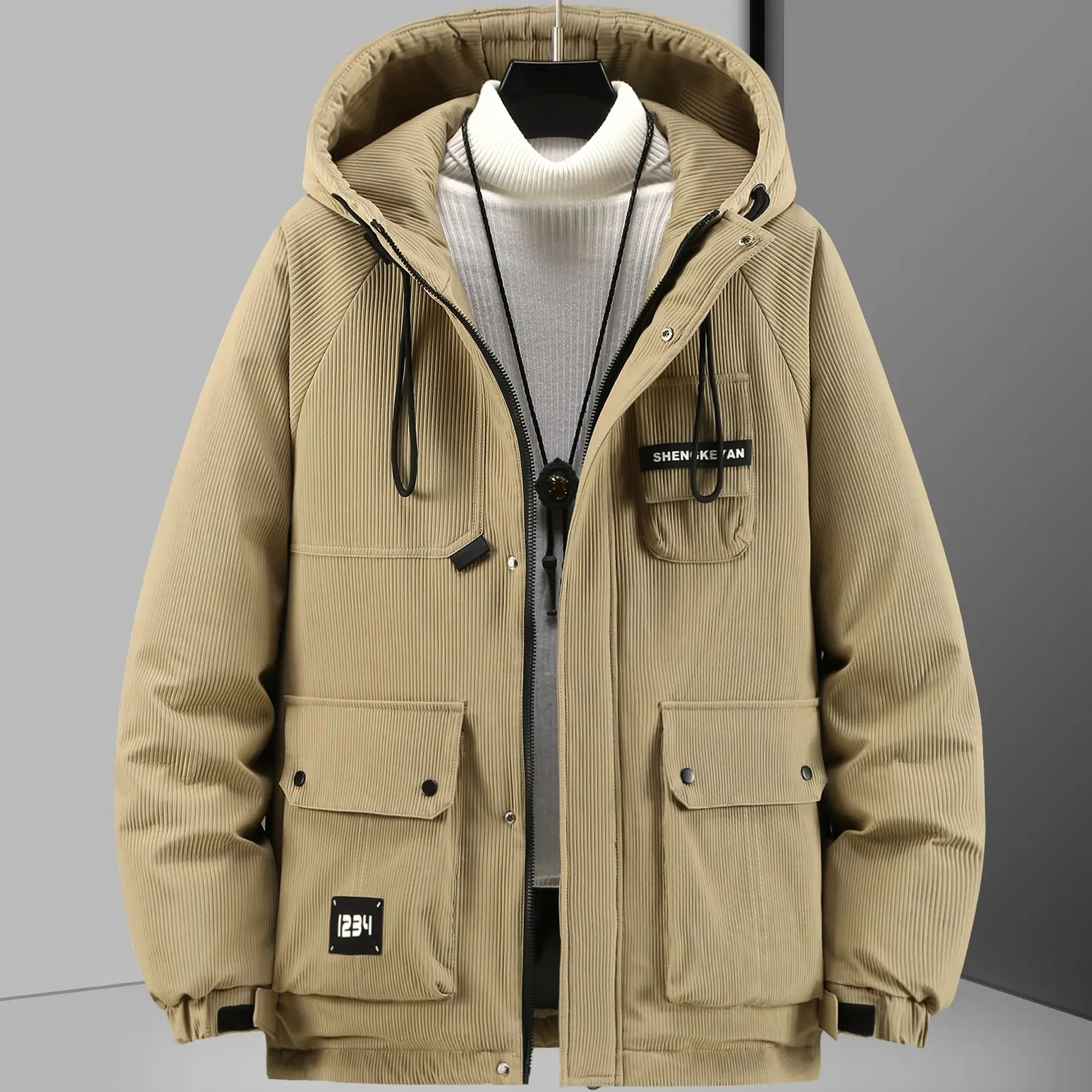 Large size cool outdoor waterproof thick jacket for men winter fat hooded jacket
Large size cool outdoor waterproof thick jacket for men winter fat hooded jacket