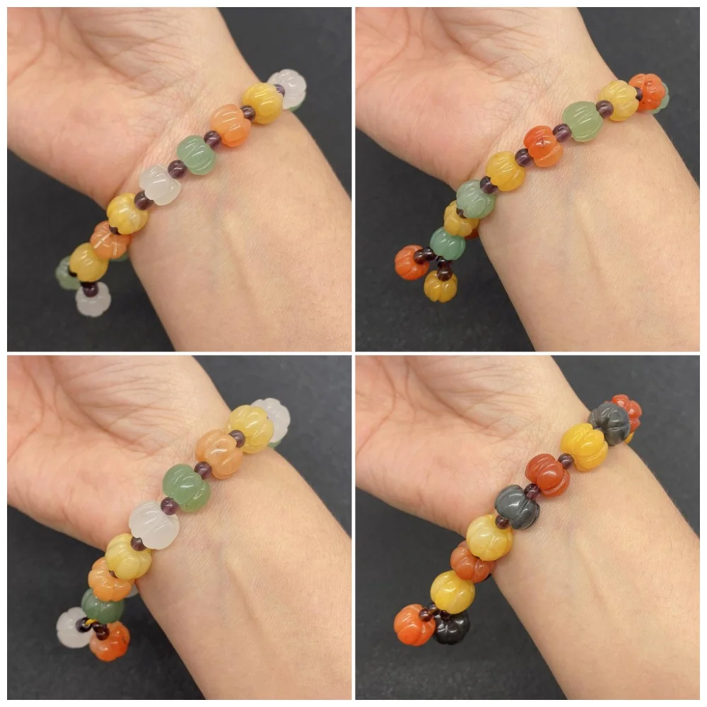 Multiple Pumpkin Shape Natural Stone Bracelets Colorful Agate Spacer Bead Wrist Ornament Jewelry 1 Strand For Halloween Gifts
Multiple Pumpkin Shape Natural Stone Bracelets Colorful Agate Spacer Bead Wrist Ornament Jewelry 1 Strand For Halloween Gifts