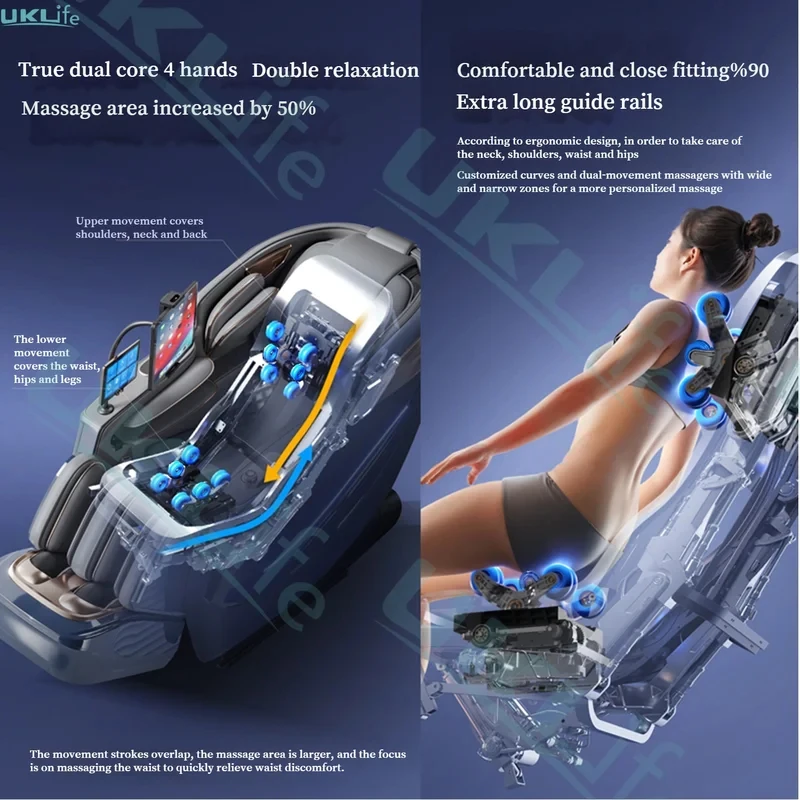 Dual Core 6D Massage Chair with SL Track, Heating Shawl, Thai Stretch & AI Voice - Full Body Zero Gravity Recliner
Dual Core 6D Massage Chair with SL Track, Heating Shawl, Thai Stretch & AI Voice - Full Body Zero Gravity Recliner