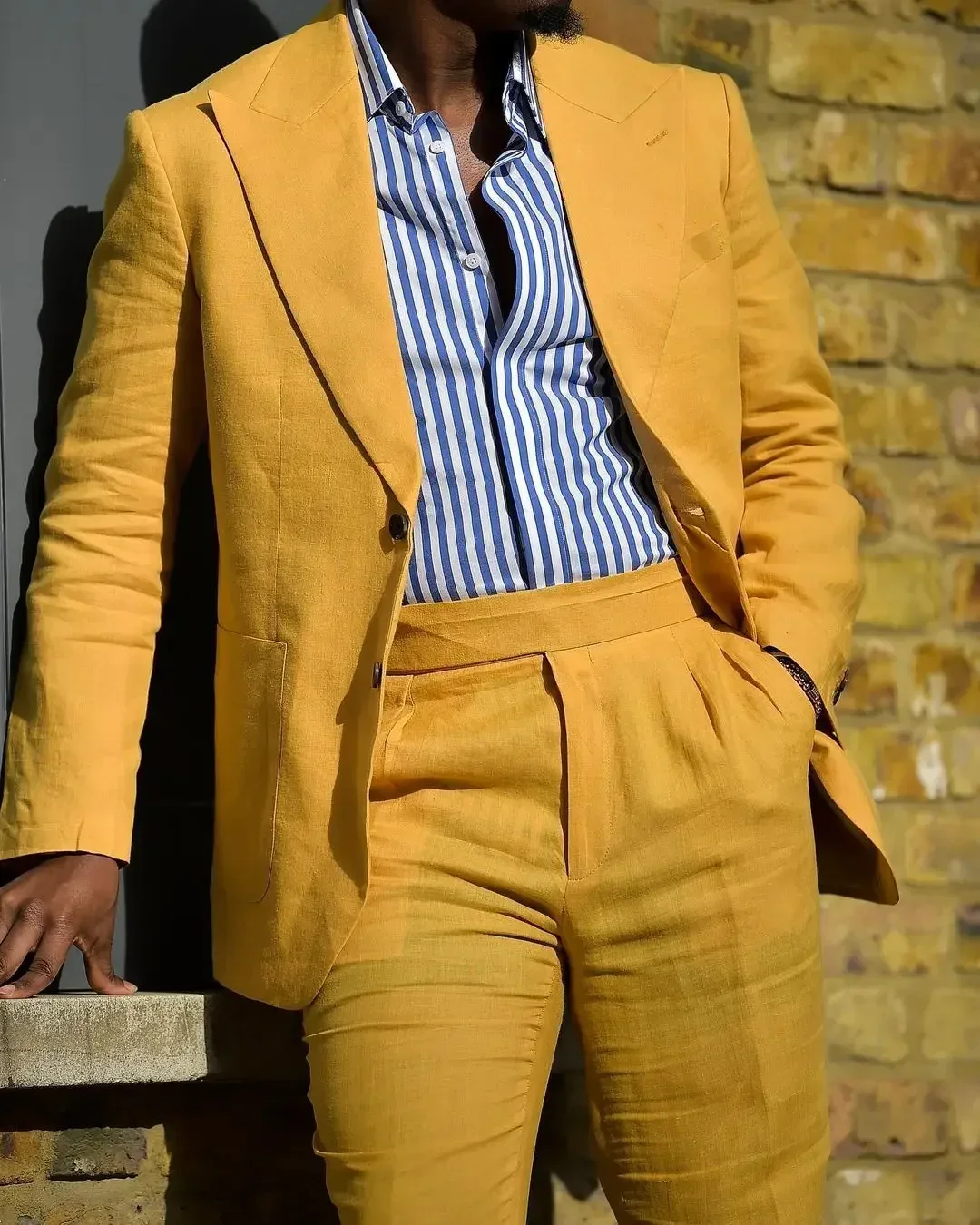 Fashion Summer Yellow Linen Suit For Men Casual Slim Fit Blazer Hombre High Quality High Street Custom 2 Piece Set Costume Homme
Fashion Summer Yellow Linen Suit For Men Casual Slim Fit Blazer Hombre High Quality High Street Custom 2 Piece Set Costume Homme