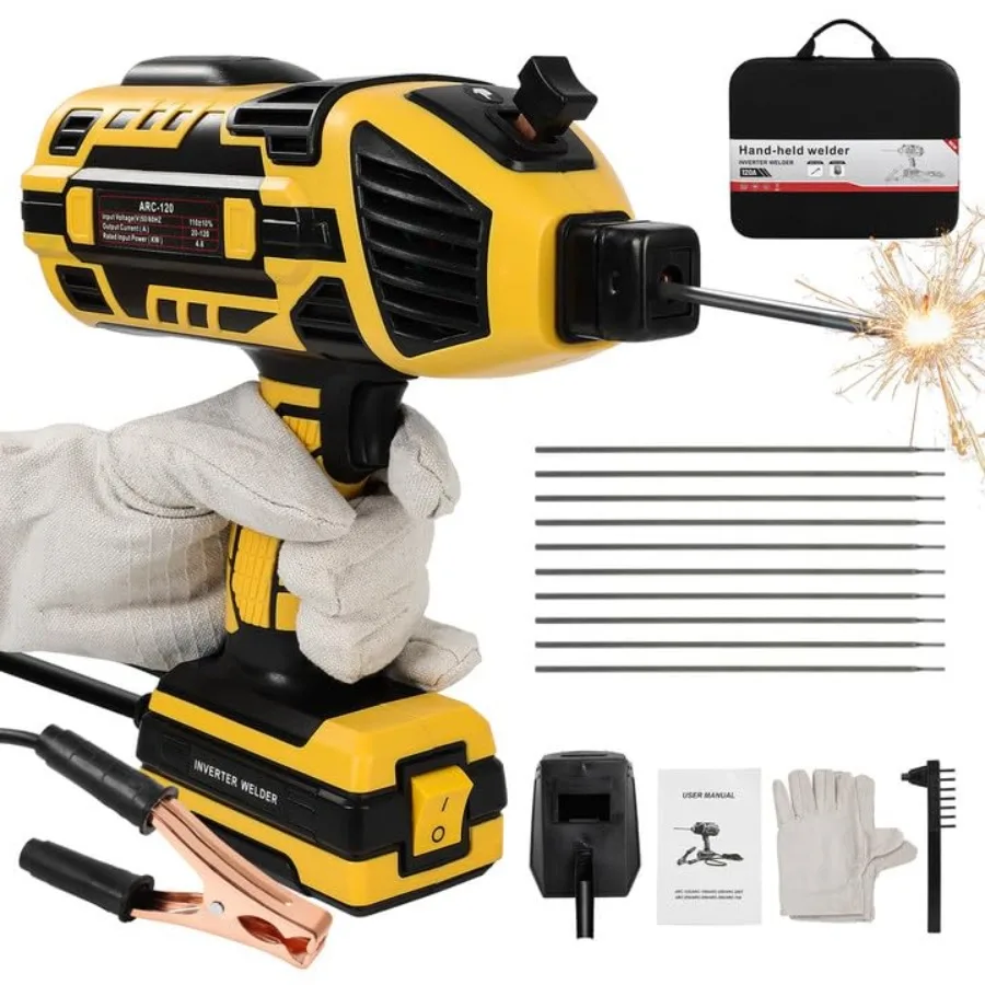 Portable Welding Machine 110V IGBT Inverter Handheld Welding Machine with 6 Variable Current Adjustment 20-120Amp Welding Outpu
Portable Welding Machine 110V IGBT Inverter Handheld Welding Machine with 6 Variable Current Adjustment 20-120Amp Welding Outpu