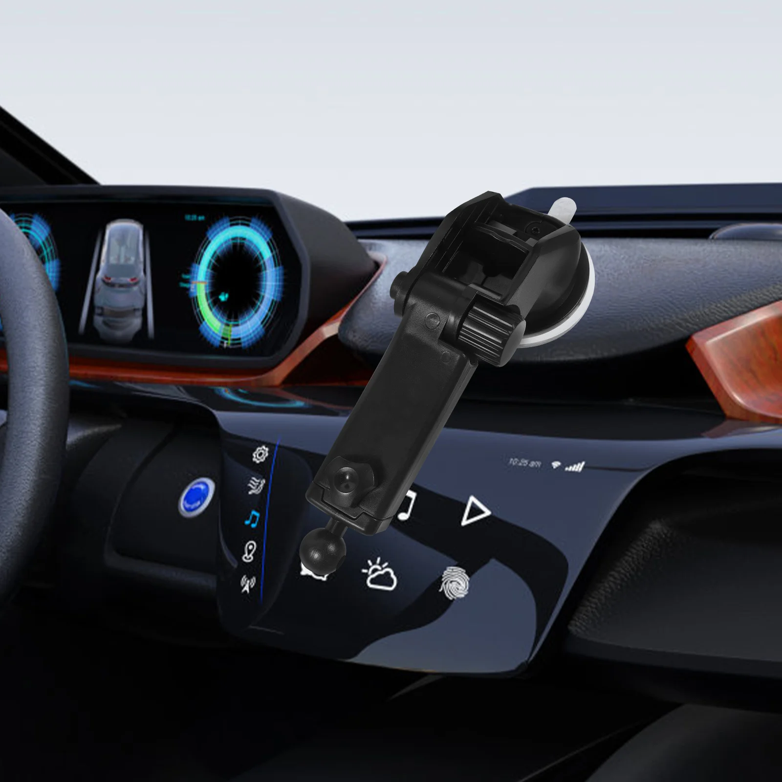 Suction Mount Phone Holder For Car Dashboard 360° Rotation Retractable Pole Compatible With 17Mm Devices Dash Cam Mount