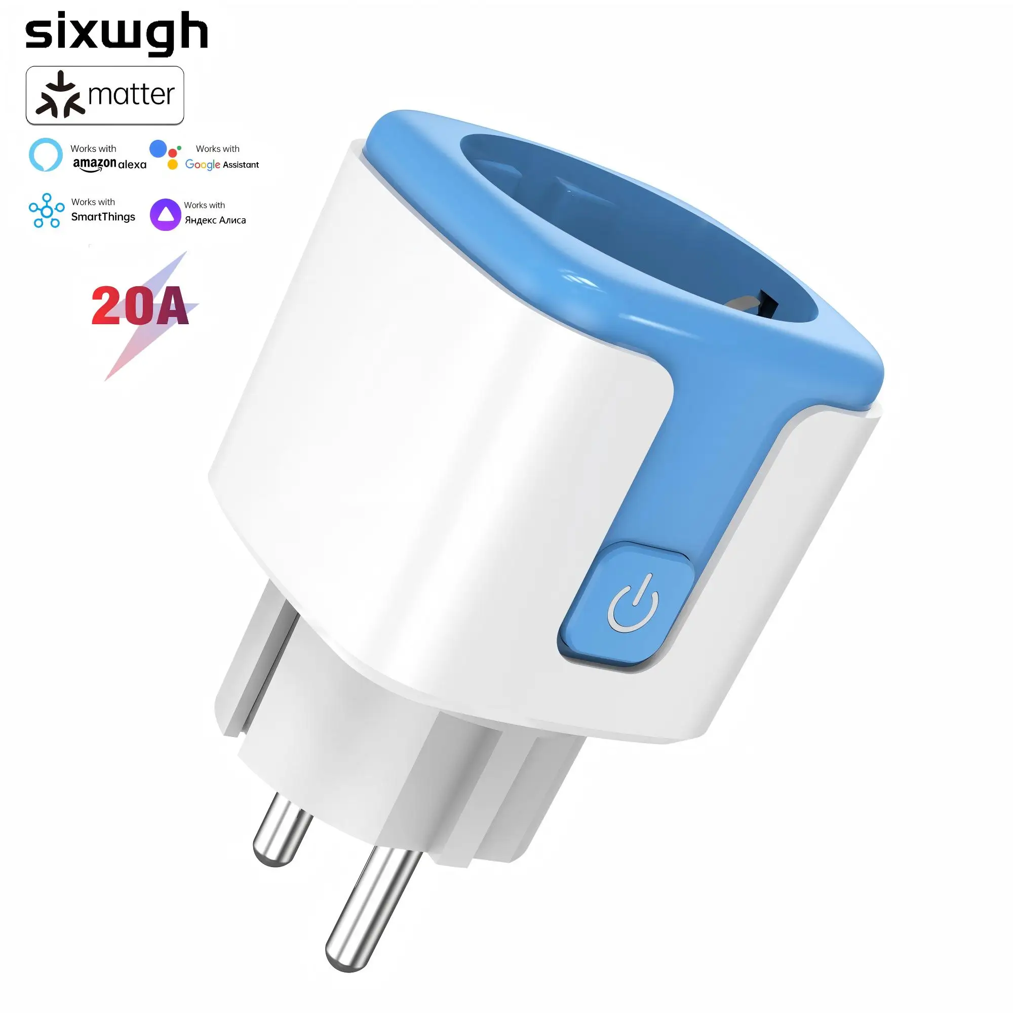 Умная розетка SIXWGH 20A Matter с поддержкой голосового управления Alexa Echo, высокомощная, европейского стандарта, с поворотным дизайном, без дисплея.
Умная розетка SIXWGH 20A Matter с поддержкой голосового управления Alexa Echo, высокомощная, европейского стандарта, с поворотным дизайном, без дисплея.