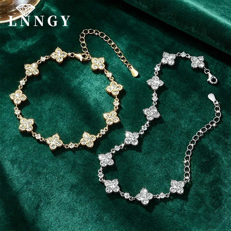 Lnngy Exquisite 9 Flowers Moissanite Diamond Bracelet For Women 14K Gold Filled Four Leaf Flower Bracelets Jewelry Gifts
Lnngy Exquisite 9 Flowers Moissanite Diamond Bracelet For Women 14K Gold Filled Four Leaf Flower Bracelets Jewelry Gifts