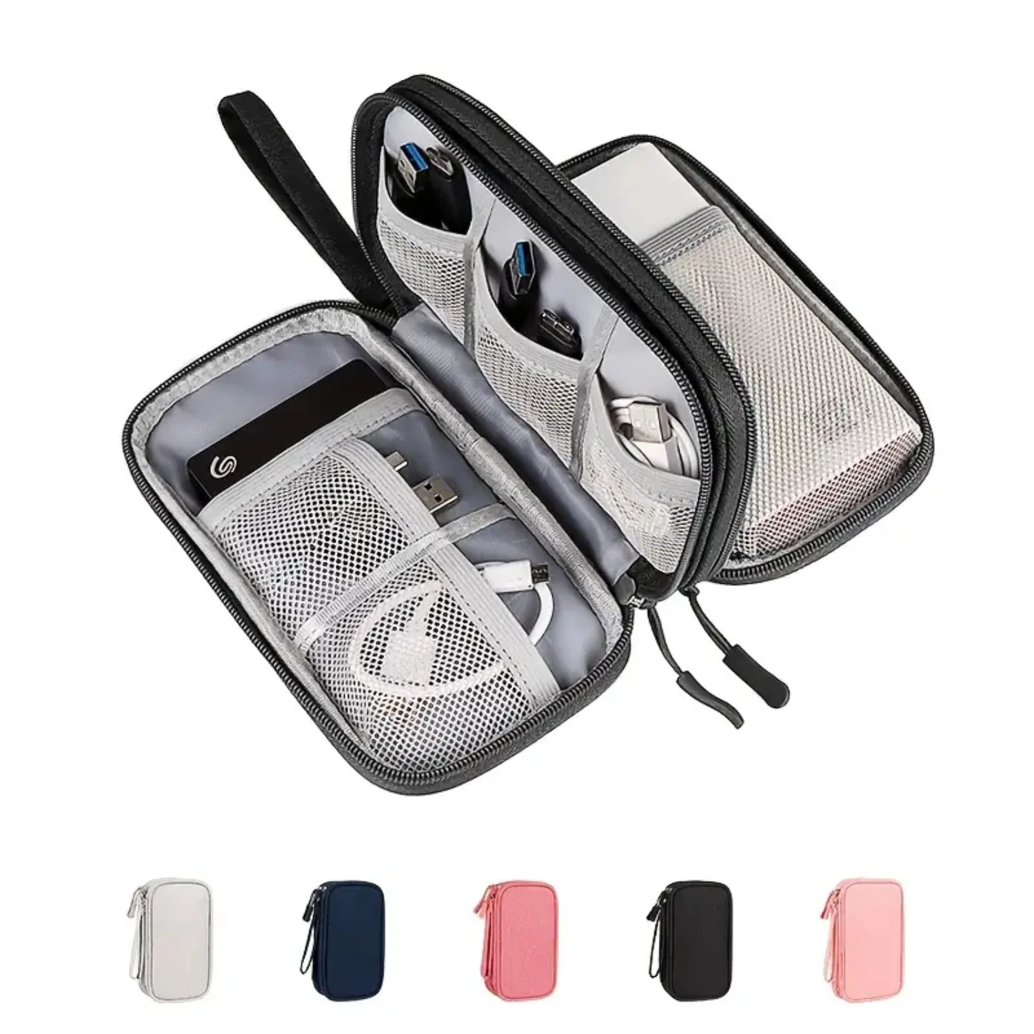 Durable Travel Electronics Organizer Bag with Multiple Pockets, Portable and Dustproof Design for USB Flash Drives, Cords, and P
Durable Travel Electronics Organizer Bag with Multiple Pockets, Portable and Dustproof Design for USB Flash Drives, Cords, and P