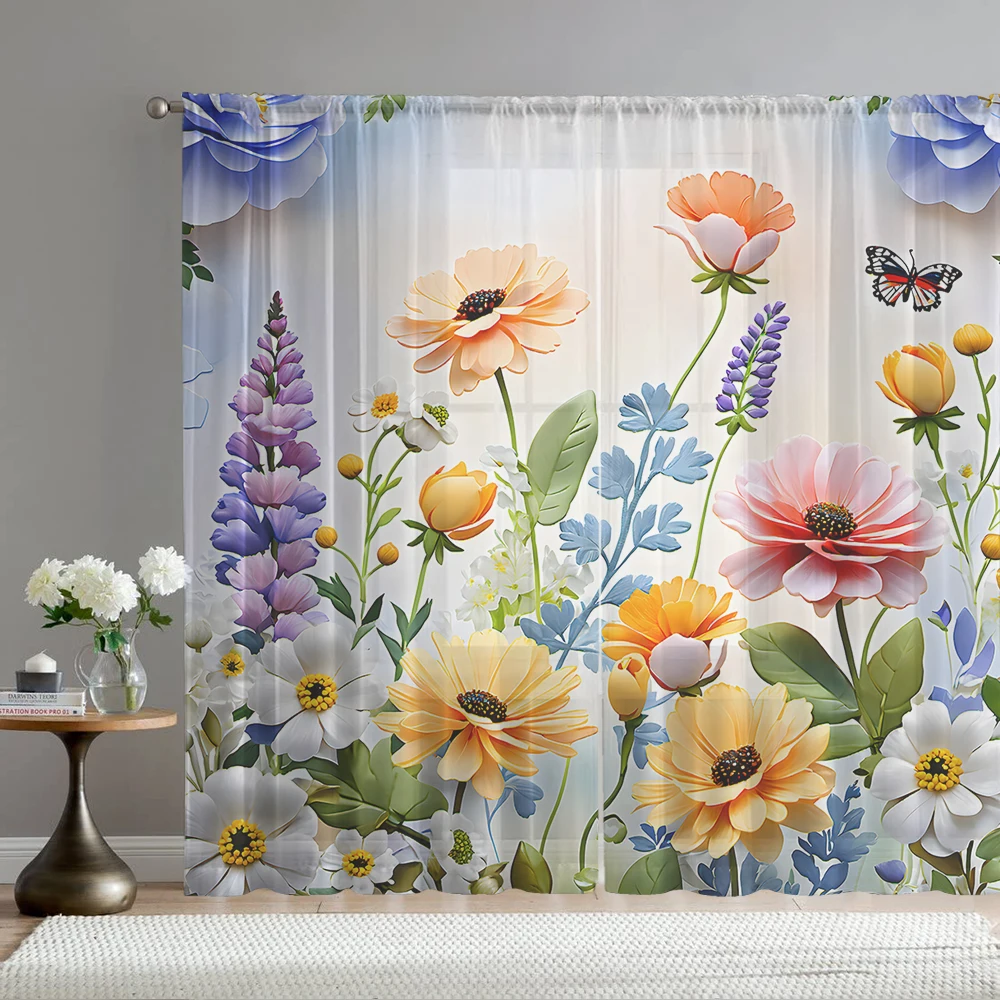 2PCS 2D printed window screens with colorful flowers for home decoration, equipped with pole bags, suitable for living room
2PCS 2D printed window screens with colorful flowers for home decoration, equipped with pole bags, suitable for living room