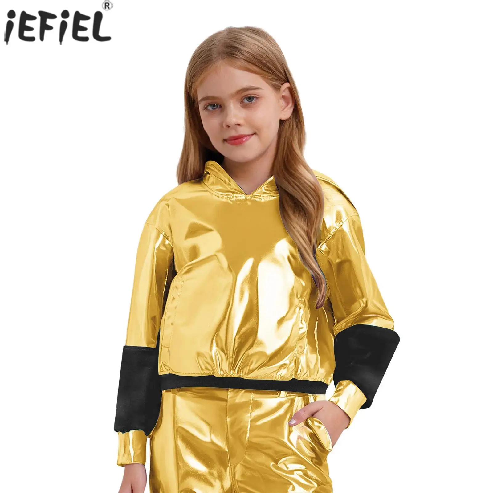 Kids Boys Girls Hip Hop Jazz Street Dance Metallic Hoodies Top Long Sleeve Shiny Hooded Pullover Sweatshirts Rave Disco Outfits
Kids Boys Girls Hip Hop Jazz Street Dance Metallic Hoodies Top Long Sleeve Shiny Hooded Pullover Sweatshirts Rave Disco Outfits