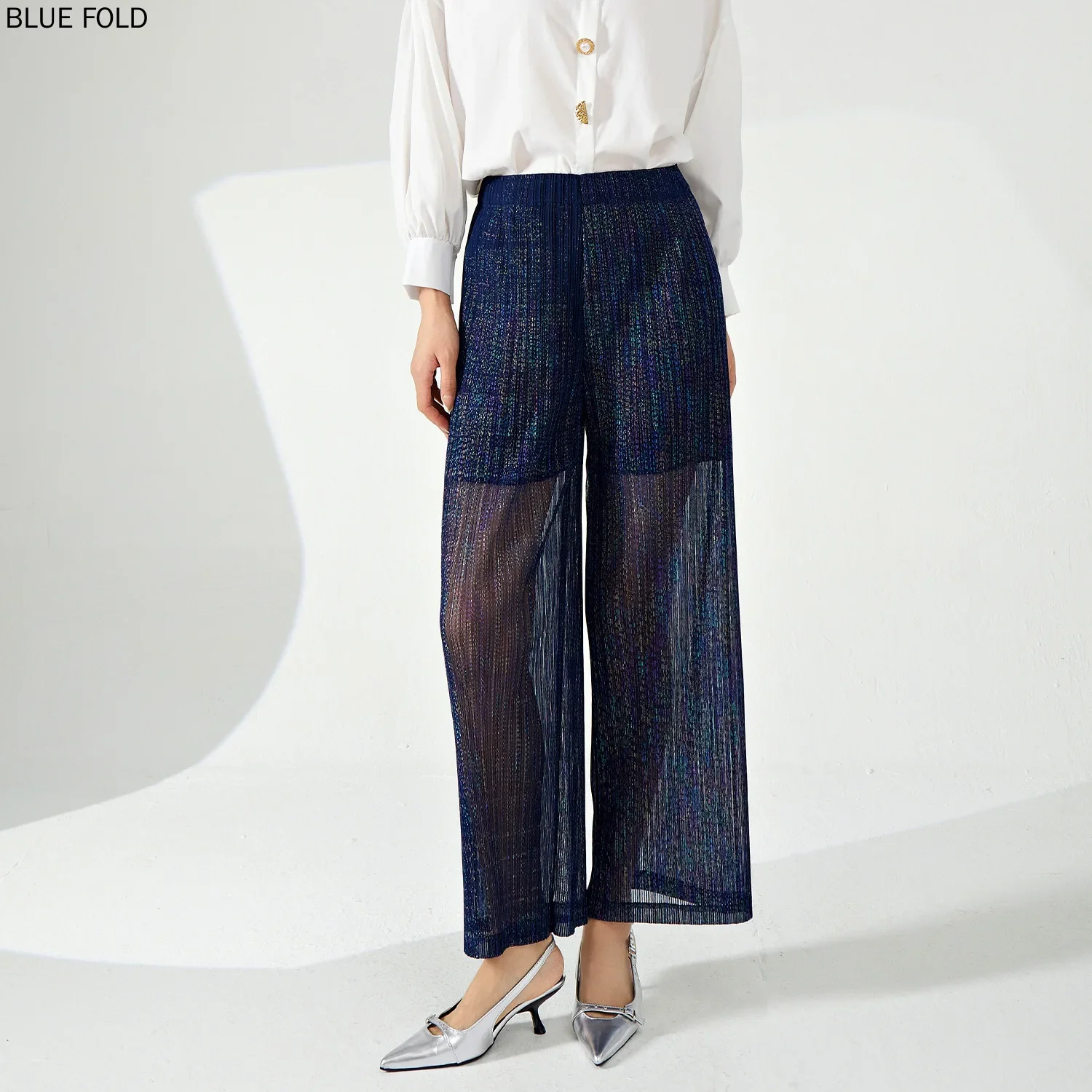 Miyake Casual Pants Women High-End Metal Sequins, Transparent, Sexy, Versatile Straight Pant, Spring and Summer
Miyake Casual Pants Women High-End Metal Sequins, Transparent, Sexy, Versatile Straight Pant, Spring and Summer