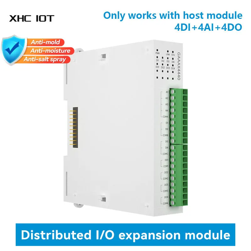 4DI+4AI+4DO Distributed Remote IO Expansion Module Analog Switch Acquisition Fast Expansion RJ45 RS485 XHCIOT GAAAX4440 Modbus
4DI+4AI+4DO Distributed Remote IO Expansion Module Analog Switch Acquisition Fast Expansion RJ45 RS485 XHCIOT GAAAX4440 Modbus