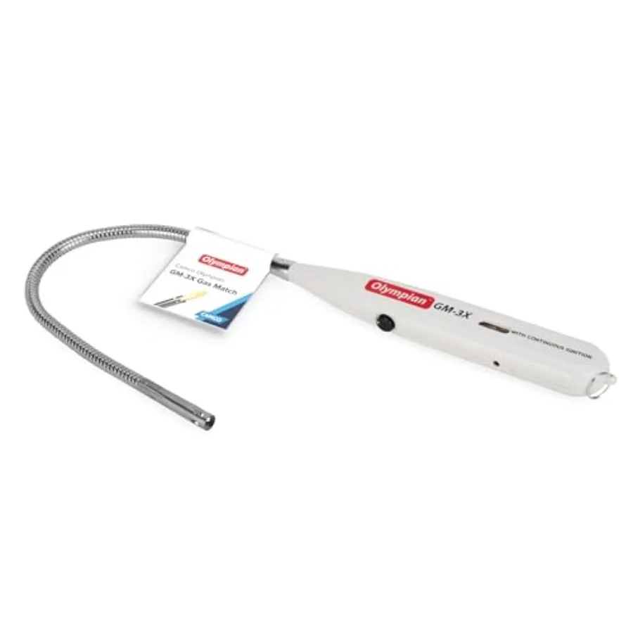 Olympian GM-3X Adjustable Flame Gas Match Features Windproof Continuous Ignition and Slende Equipped with Safety Lock Refillabl
Olympian GM-3X Adjustable Flame Gas Match Features Windproof Continuous Ignition and Slende Equipped with Safety Lock Refillabl