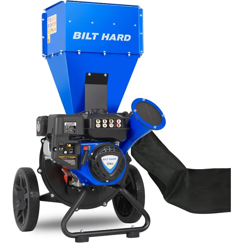 BILT HARD Wood Chipper - 7.5 HP 224cc Gas Powered Shredder, 2 in 1 Multi-Function Heavy Duty, 3" Max Wood Diameter Capacity 
BILT HARD Wood Chipper - 7.5 HP 224cc Gas Powered Shredder, 2 in 1 Multi-Function Heavy Duty, 3" Max Wood Diameter Capacity
