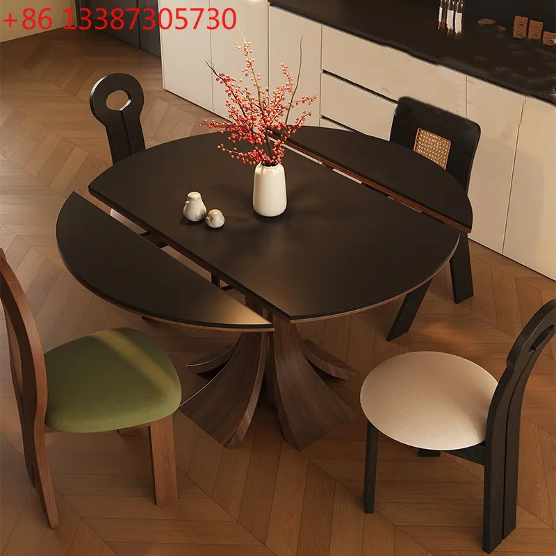 Medieval solid wood rock slab dining table retractable square and round dual-purpose dining table
Medieval solid wood rock slab dining table retractable square and round dual-purpose dining table