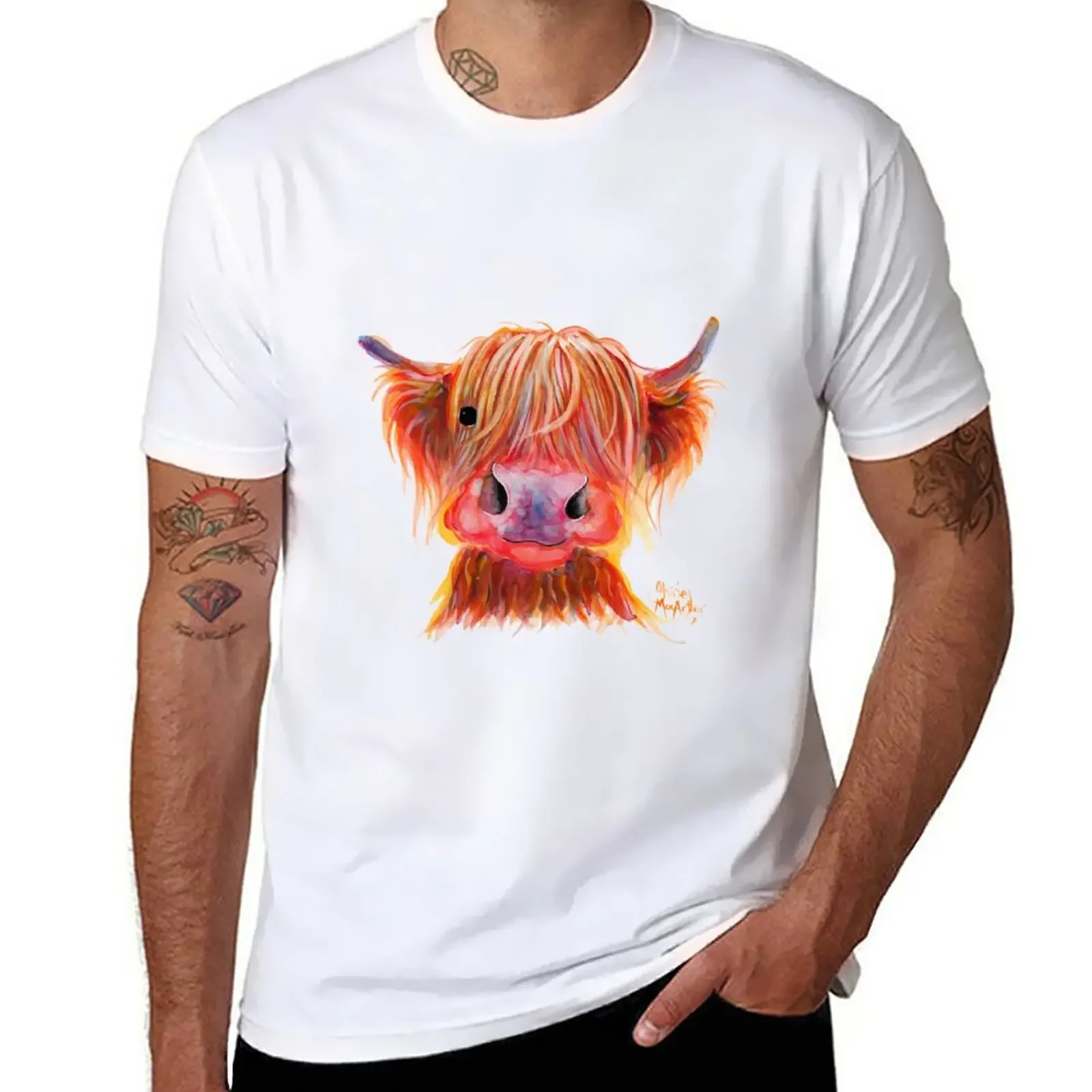 Scottish Highland Hairy Cow ' CHILLI CHOPS ' by Shirley MacArthur T-Shirt boys whites sports fans blacks t shirts for men
Scottish Highland Hairy Cow ' CHILLI CHOPS ' by Shirley MacArthur T-Shirt boys whites sports fans blacks t shirts for men