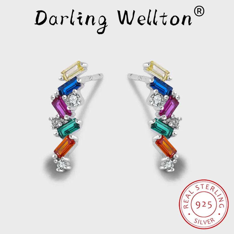 2022 NEW Trend Rainbow Rectangular Full Of Diamond Stud Earrings For Women Original Sterling Silver Valentine's Day Gift Jewelry
2022 NEW Trend Rainbow Rectangular Full Of Diamond Stud Earrings For Women Original Sterling Silver Valentine's Day Gift Jewelry