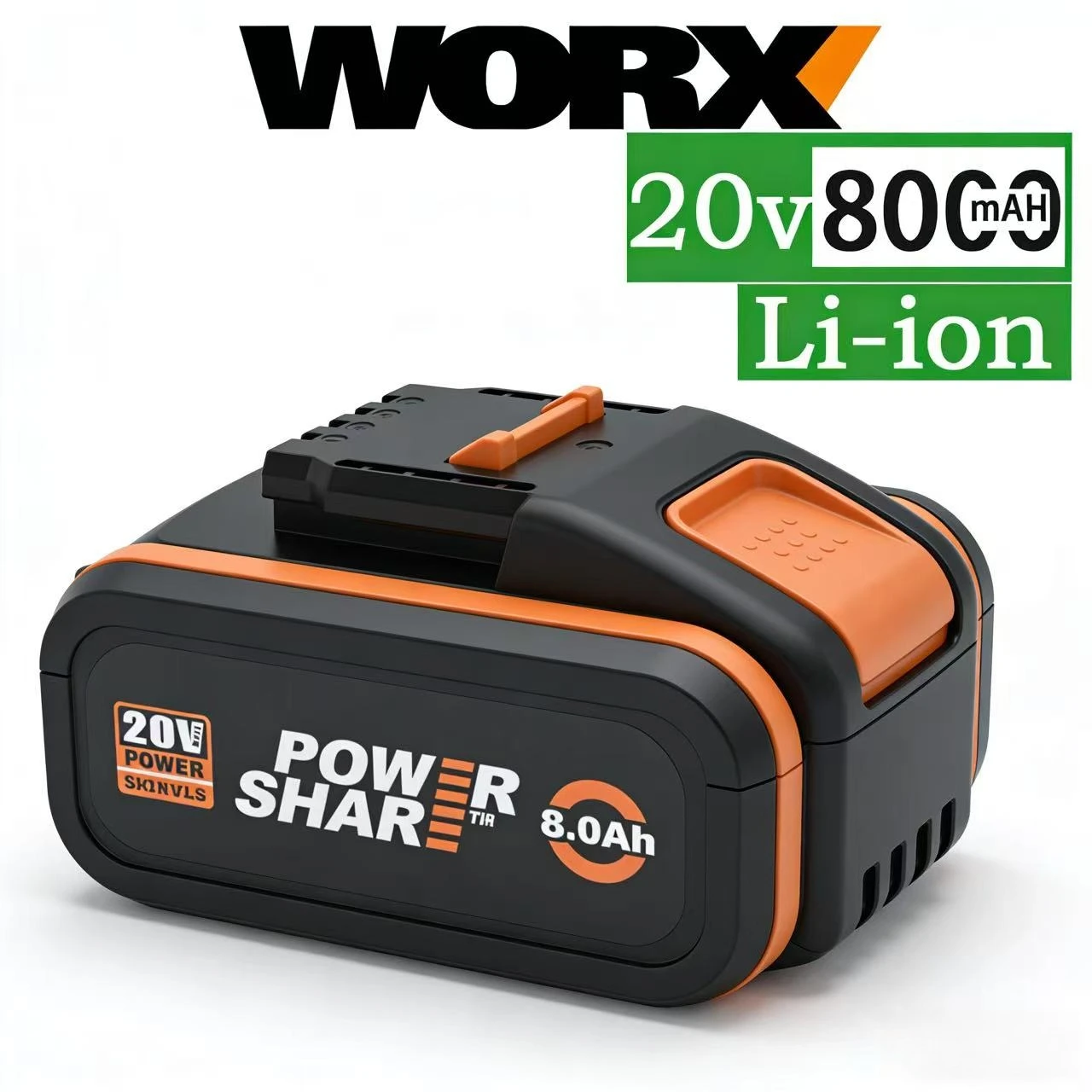 WORX 20V 8.0Ah Original Quality Goods PRO High Capacity Li-ion Battery, Double Runtime, Compatible with WORX Nitro Series Tools
WORX 20V 8.0Ah Original Quality Goods PRO High Capacity Li-ion Battery, Double Runtime, Compatible with WORX Nitro Series Tools