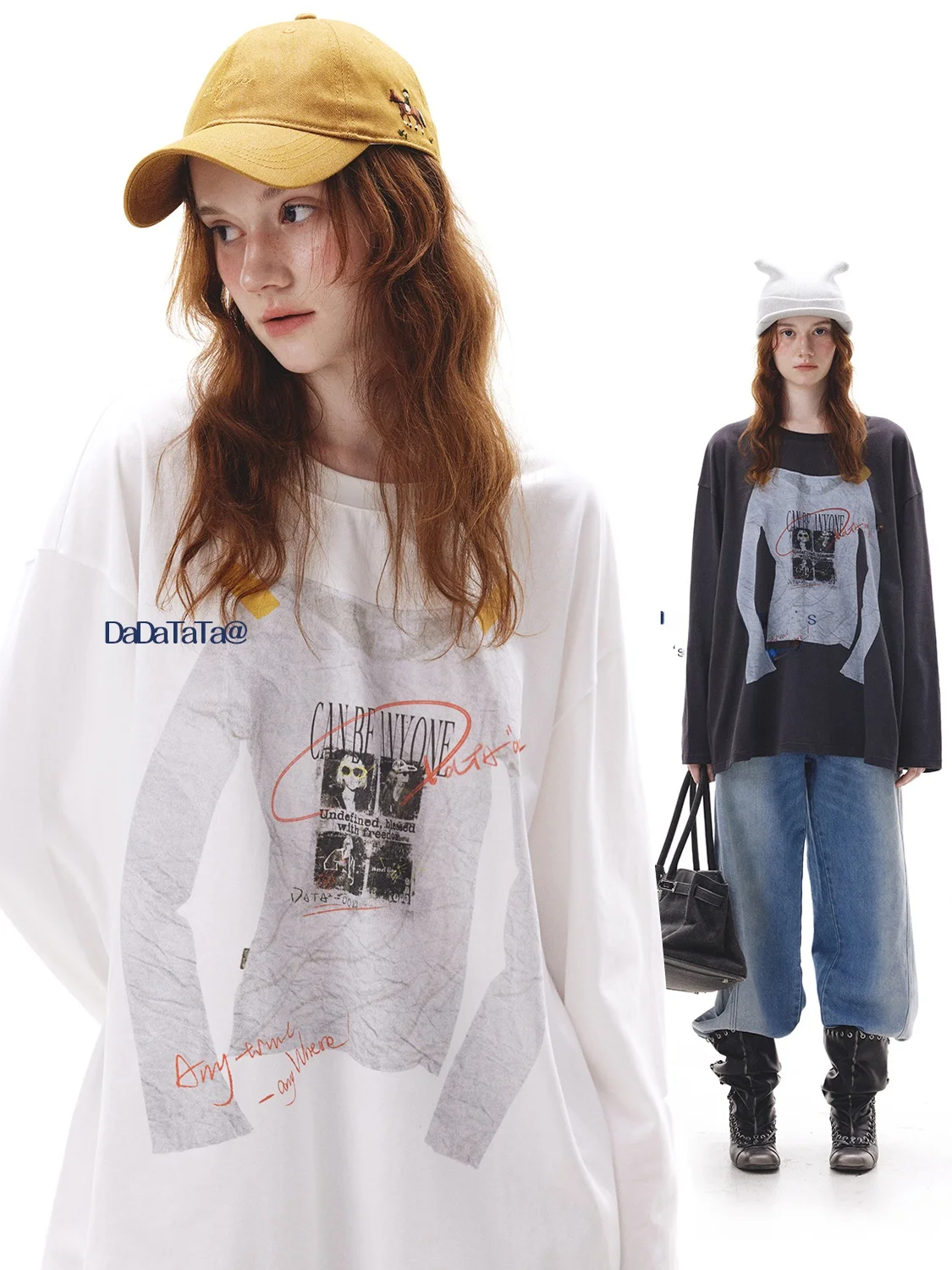 Женская футболка JGGU Crystal Label DTA American Retro из 100% хлопка с длинным рукавом и принтом, осенне-зимняя, свободного кроя, повседневная
Женская футболка JGGU Crystal Label DTA American Retro из 100% хлопка с длинным рукавом и принтом, осенне-зимняя, свободного кроя, повседневная