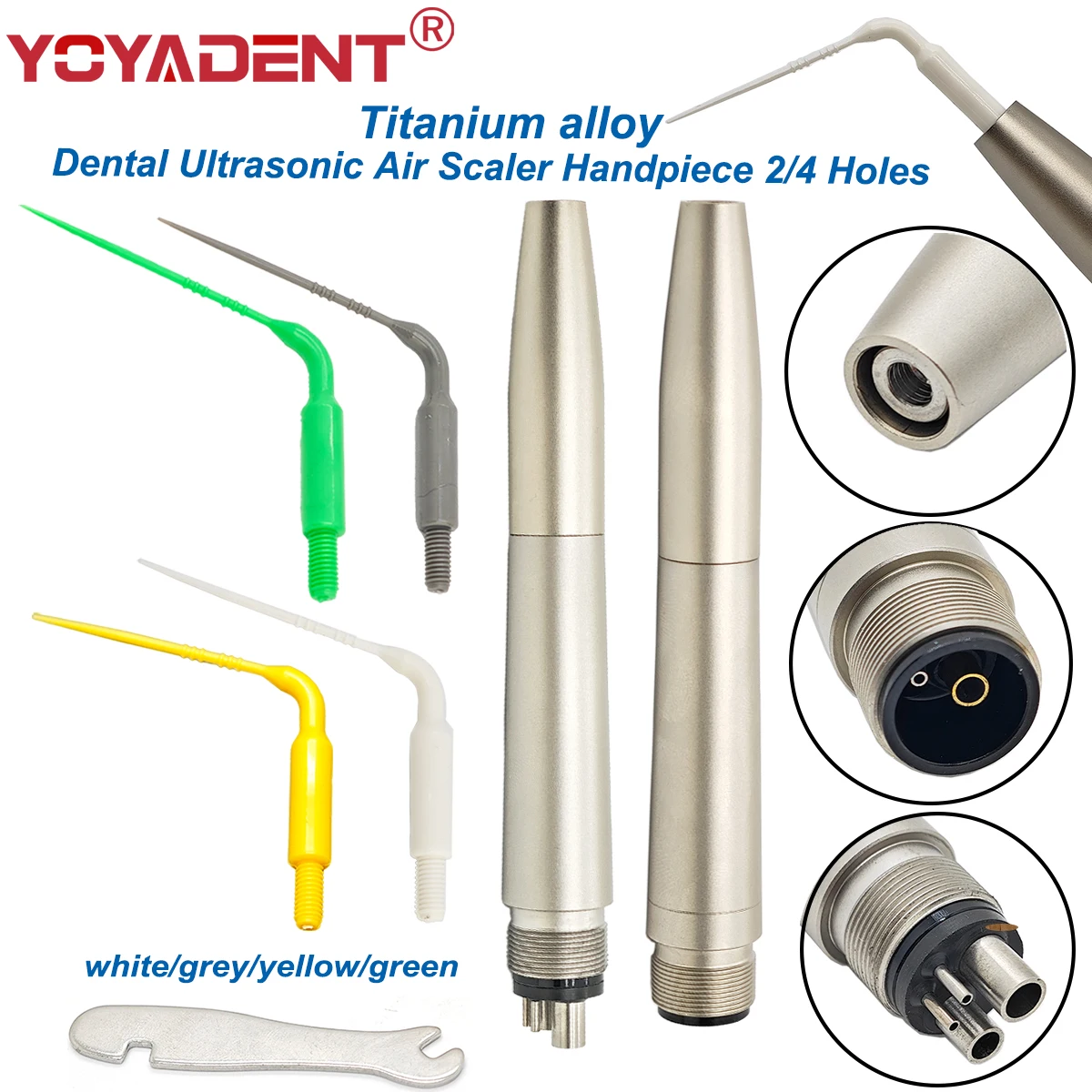 Стоматологический воздушный скалер, эндодонтия, наконечник, активация, ирригация, перио, масштабирование, 2/4 отверстия с 10 пластиковыми наконечниками Denti 
Стоматологический воздушный скалер, эндодонтия, наконечник, активация, ирригация, перио, масштабирование, 2/4 отверстия с 10 пластиковыми наконечниками Denti
