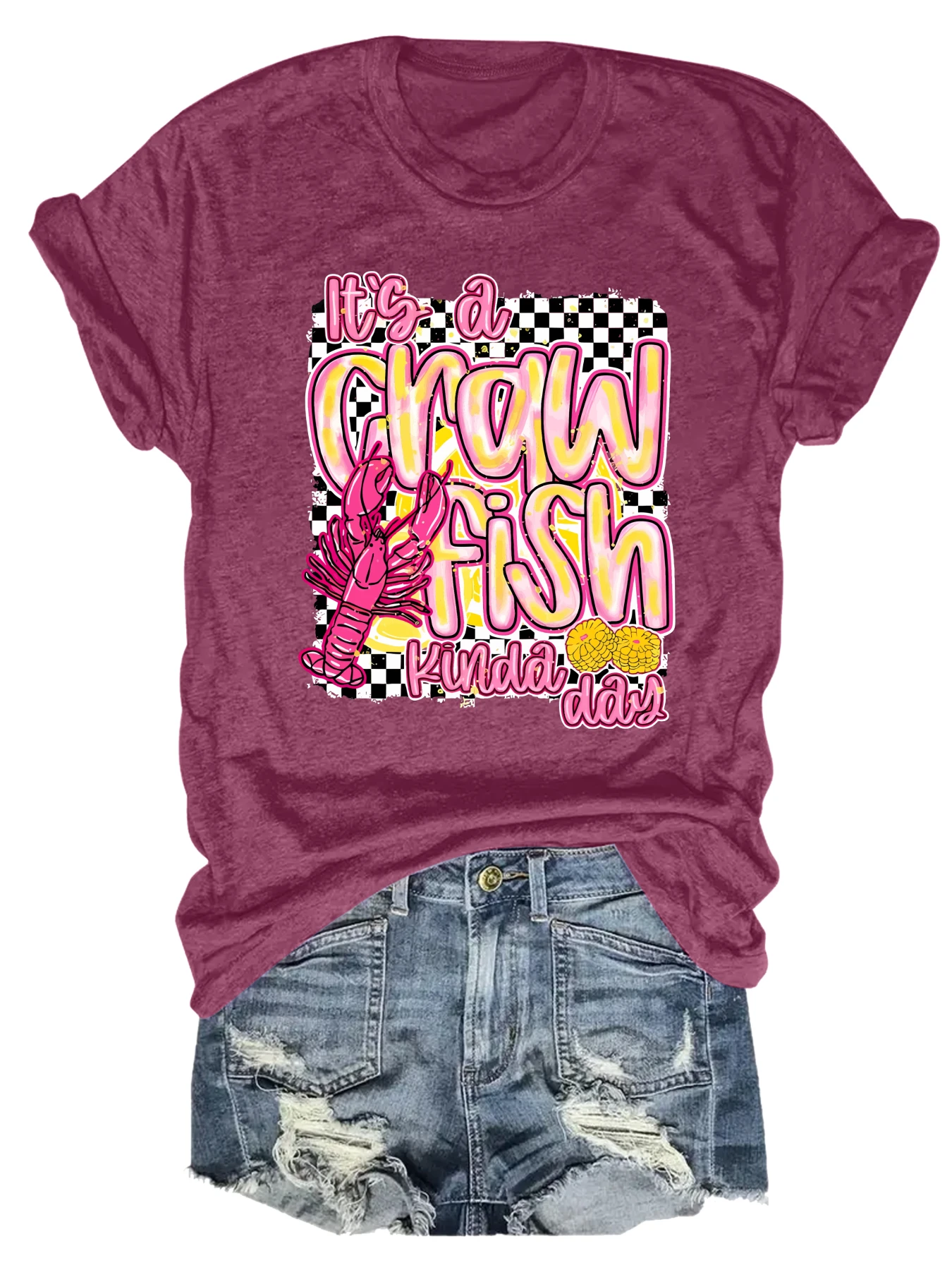 Plus size women's short sleeve T-shirt It's A Crawfish Kinda Day comfortable soft fabric summer outfits women's clothing
Plus size women's short sleeve T-shirt It's A Crawfish Kinda Day comfortable soft fabric summer outfits women's clothing