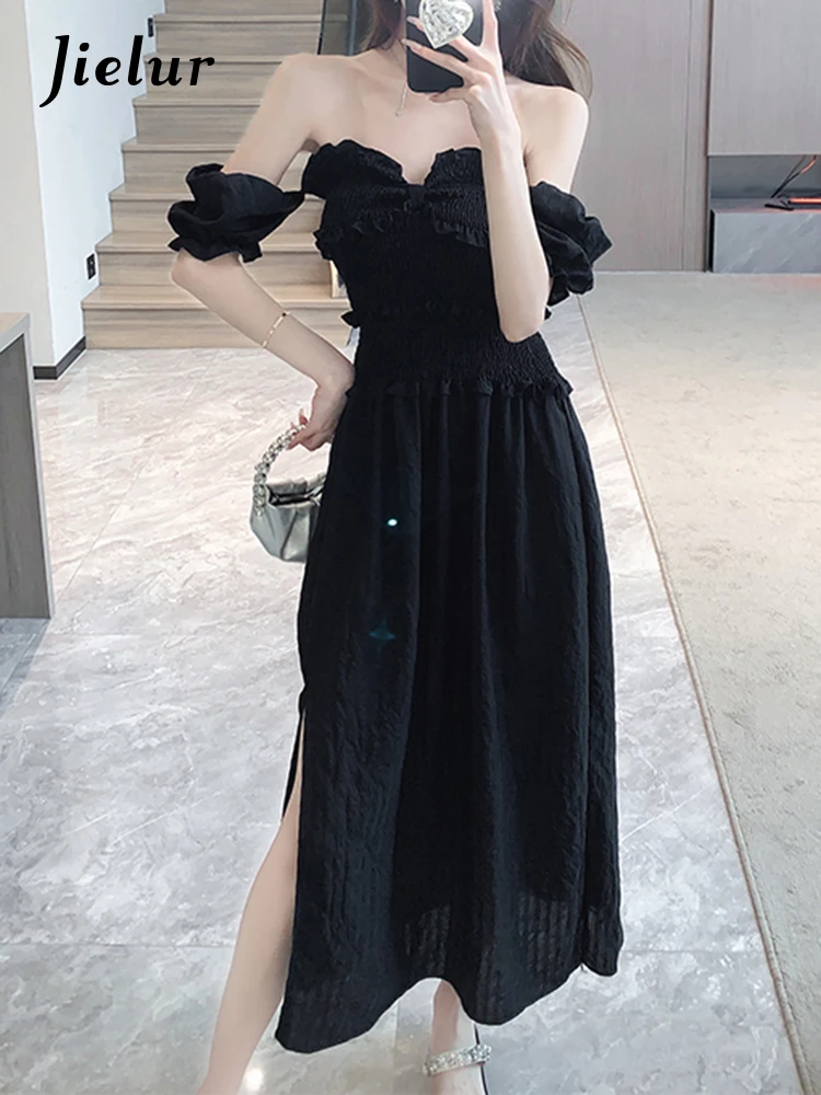 Jielur New Women's Black Off Shoulder Dress Summer French Sweet Puff Sleeve Lady Dress Fashion Square Neck Waist A Line Dresses
Jielur New Women's Black Off Shoulder Dress Summer French Sweet Puff Sleeve Lady Dress Fashion Square Neck Waist A Line Dresses