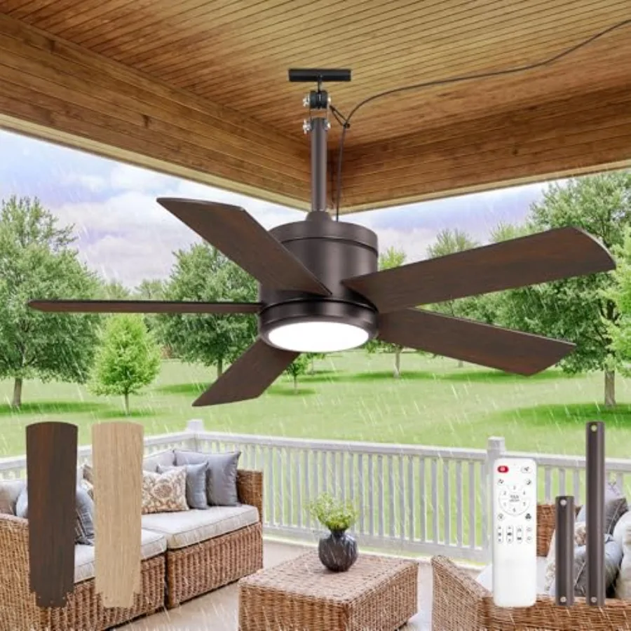 42 Outdoor Ceiling Fan with Light and Remote for Gazebo Patio Porch Garage Canopy, IP65 Waterproof Oil Bronze Metal Fan, 6-Spee
42 Outdoor Ceiling Fan with Light and Remote for Gazebo Patio Porch Garage Canopy, IP65 Waterproof Oil Bronze Metal Fan, 6-Spee