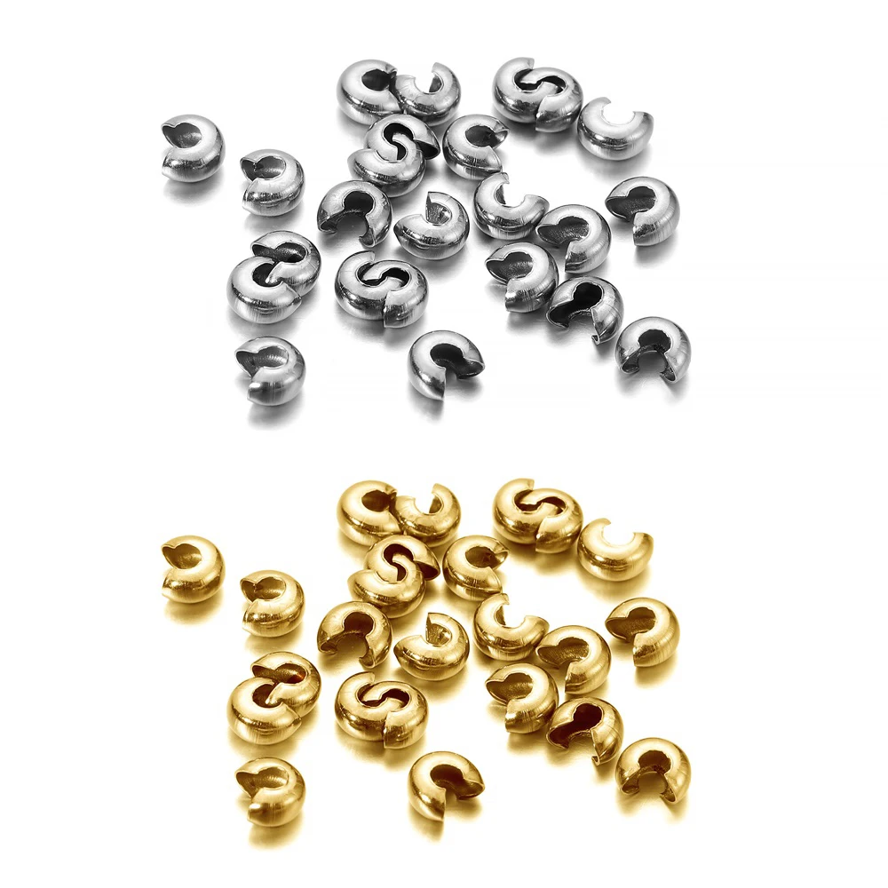 50pcs Gold Color Stainless Steel End Crimp Beads Cover Dia 2 3 4mm Loose Big Hole Spacer Stopper Beads For Diy Jewelry Making
50pcs Gold Color Stainless Steel End Crimp Beads Cover Dia 2 3 4mm Loose Big Hole Spacer Stopper Beads For Diy Jewelry Making