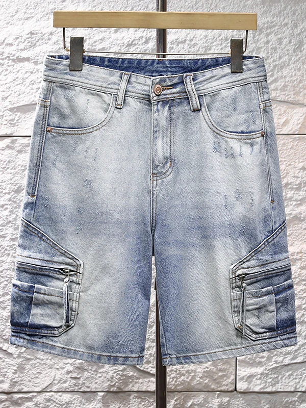 High-End Retro Men's Denim orts Summer Loose Straight Casual Five-Quarter Workwear Jeans by CaoZhou Qing Brand
High-End Retro Men's Denim orts Summer Loose Straight Casual Five-Quarter Workwear Jeans by CaoZhou Qing Brand