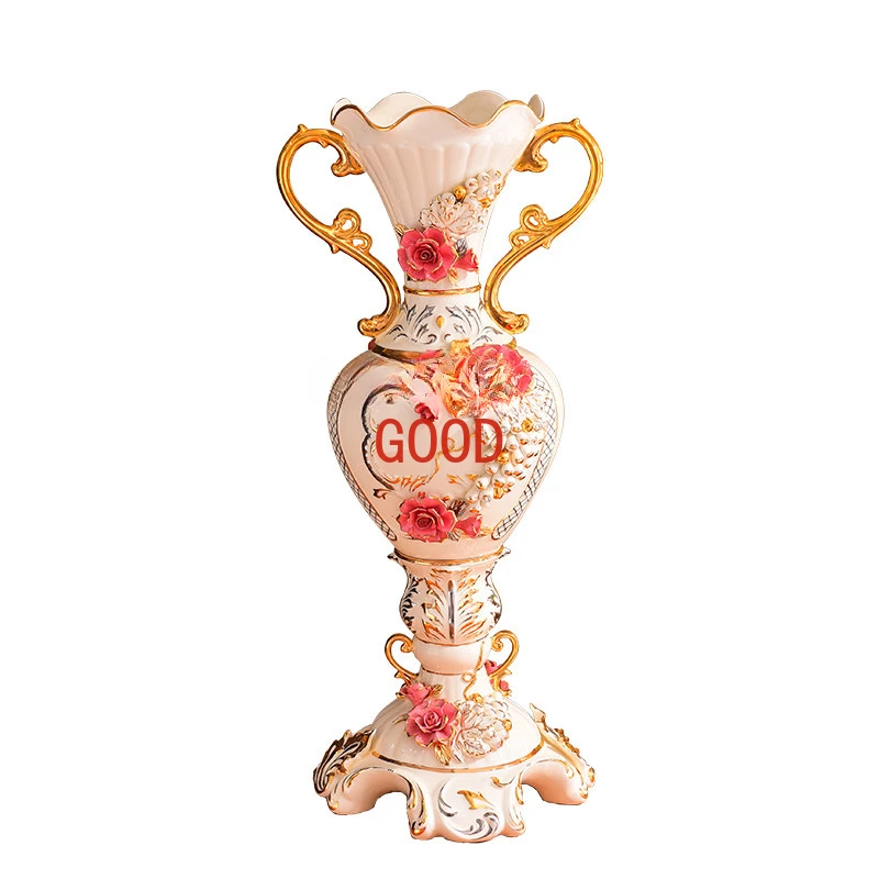 European-Style Large Floor Vase Ceramic Dried Flower Arrangement in Living Room Home Decoration Large TV Cabinet High Vase 
European-Style Large Floor Vase Ceramic Dried Flower Arrangement in Living Room Home Decoration Large TV Cabinet High Vase
