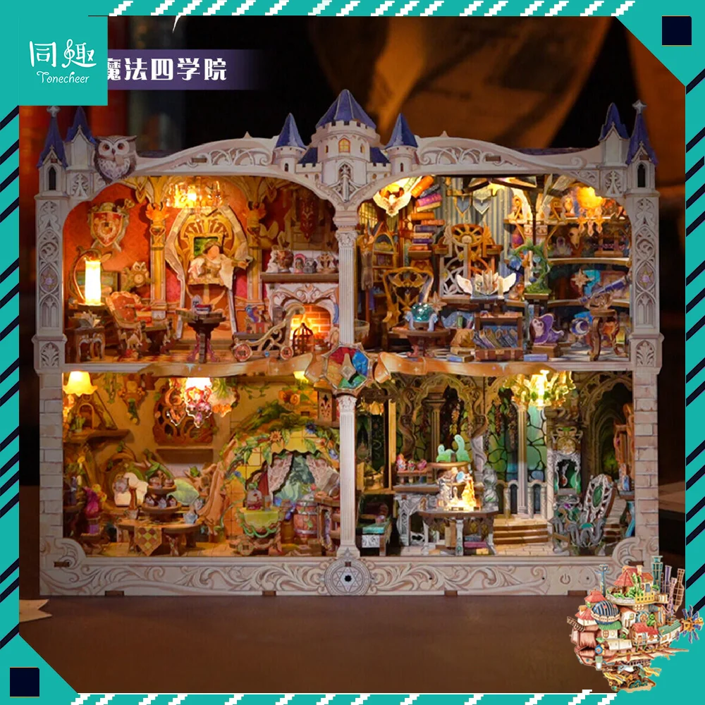 New Tonecheer Story Frame Four Magic Colleges Wooden Puzzle Building Blocks Diorama Model Kit 3D Wooden Dollhouse Surprise Toys
New Tonecheer Story Frame Four Magic Colleges Wooden Puzzle Building Blocks Diorama Model Kit 3D Wooden Dollhouse Surprise Toys
