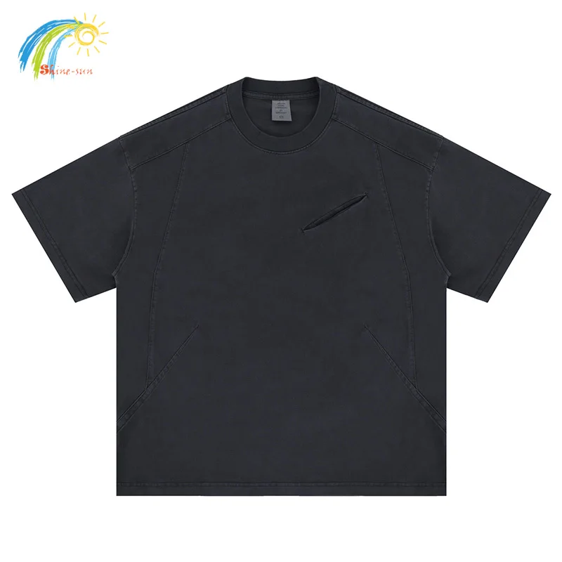 Hip Hop Simple Splicing Stitch T Shirt Heavy Fabric Cotton Vintage Washed Black Tee Tops Oversized T-Shirt For Men Women
Hip Hop Simple Splicing Stitch T Shirt Heavy Fabric Cotton Vintage Washed Black Tee Tops Oversized T-Shirt For Men Women