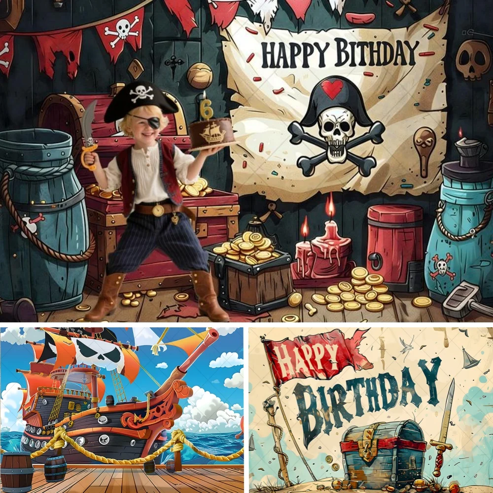 Pirate Ship Photography Backdrop Custom Cartoon Treasure Banner Kids 1st Boy Girl Happy Birthday Party Background Photo Studio
Pirate Ship Photography Backdrop Custom Cartoon Treasure Banner Kids 1st Boy Girl Happy Birthday Party Background Photo Studio