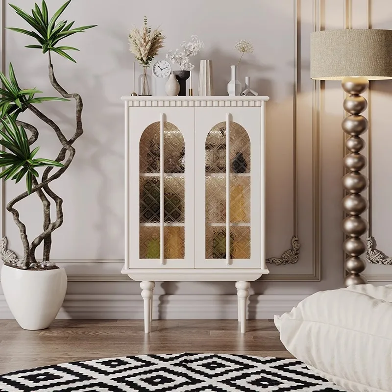French light luxury dining side cabinet American solid wood cabinet living room sensor light glass door retro locker
French light luxury dining side cabinet American solid wood cabinet living room sensor light glass door retro locker