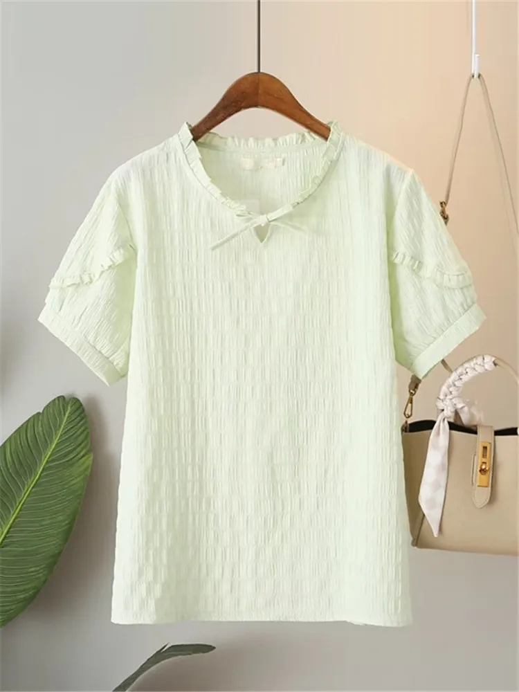 Plus Size Women's Short Sleeve T-Shirt Irregular Texture Non-Stretch Top, Pullover With Lace Trim On The Shoulders And neckline
Plus Size Women's Short Sleeve T-Shirt Irregular Texture Non-Stretch Top, Pullover With Lace Trim On The Shoulders And neckline