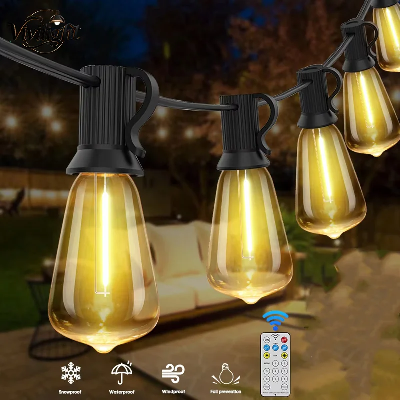 LED Outdoor String Light 24V Output Patio Lights with ST38 Vintage Plastic Bulb Waterproof Hanging String Lights for Backyard
LED Outdoor String Light 24V Output Patio Lights with ST38 Vintage Plastic Bulb Waterproof Hanging String Lights for Backyard