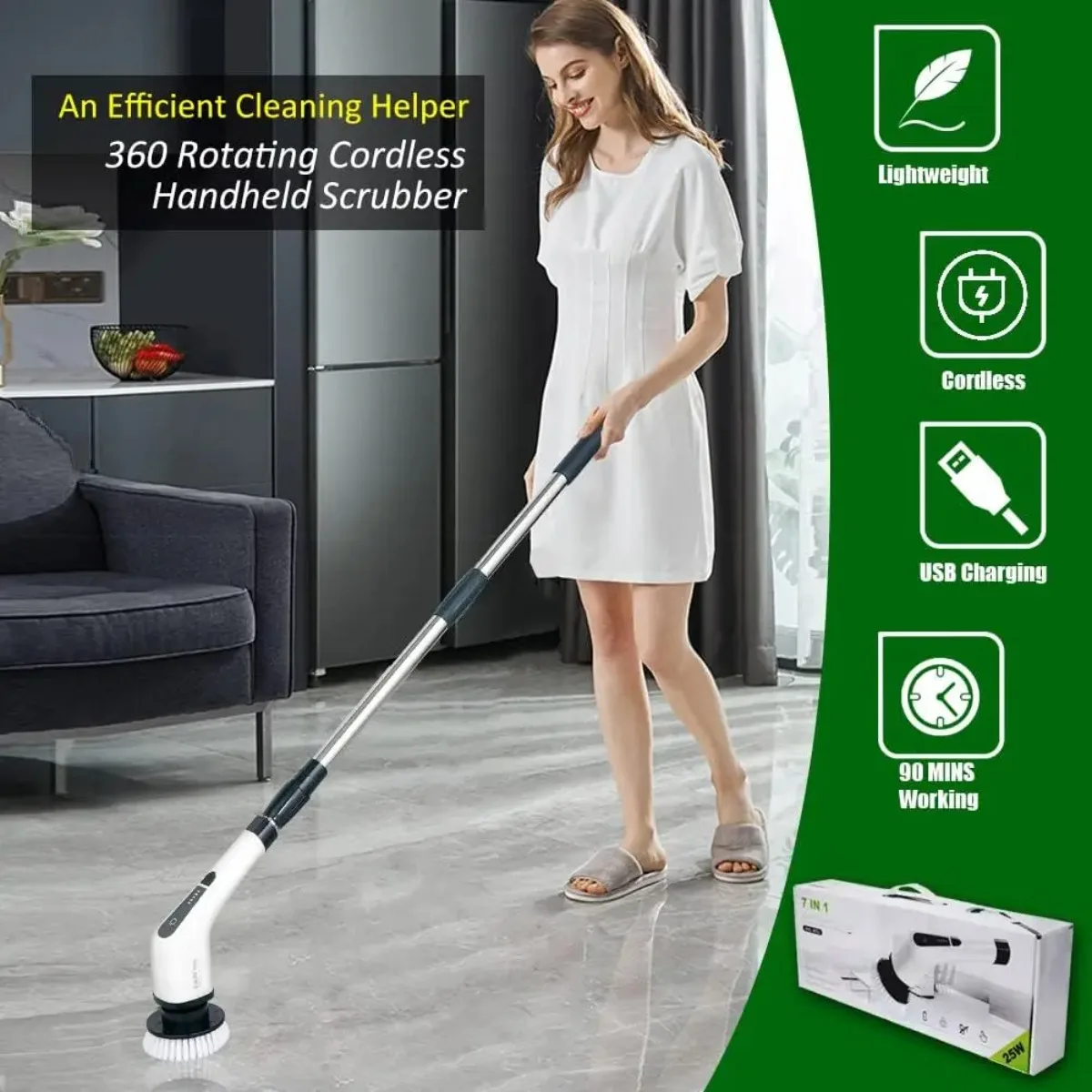 Cordless Electric Cleaning Brush Kit – 9 Heads for Toilet, Tile, Grout, Car, Glass & More
Cordless Electric Cleaning Brush Kit – 9 Heads for Toilet, Tile, Grout, Car, Glass & More