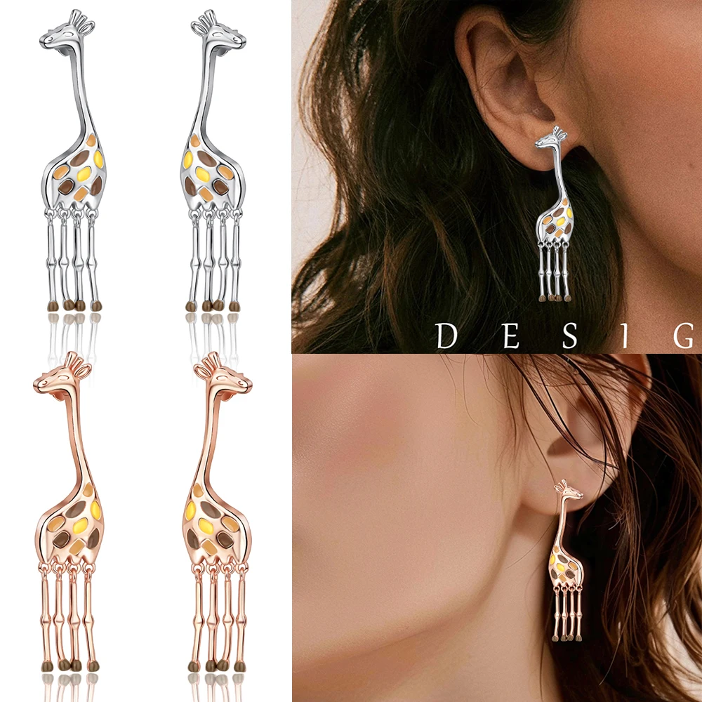 Trendy 925 Sterling Silver Giraffe Stud Earrings For Girl Rose Gold Cute Animal Earrings Jewelry Gift
Trendy 925 Sterling Silver Giraffe Stud Earrings For Girl Rose Gold Cute Animal Earrings Jewelry Gift