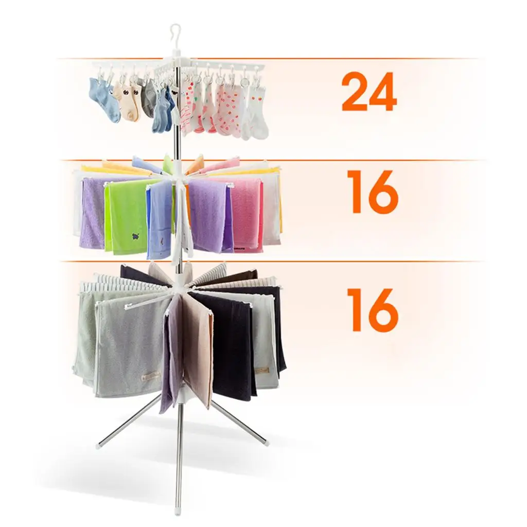 TQH Collapsible Clothes Drying Rack, Portable Racks Indoor, Foldable Standing Laundry Racks for Drying Clothes, Tripod Stand