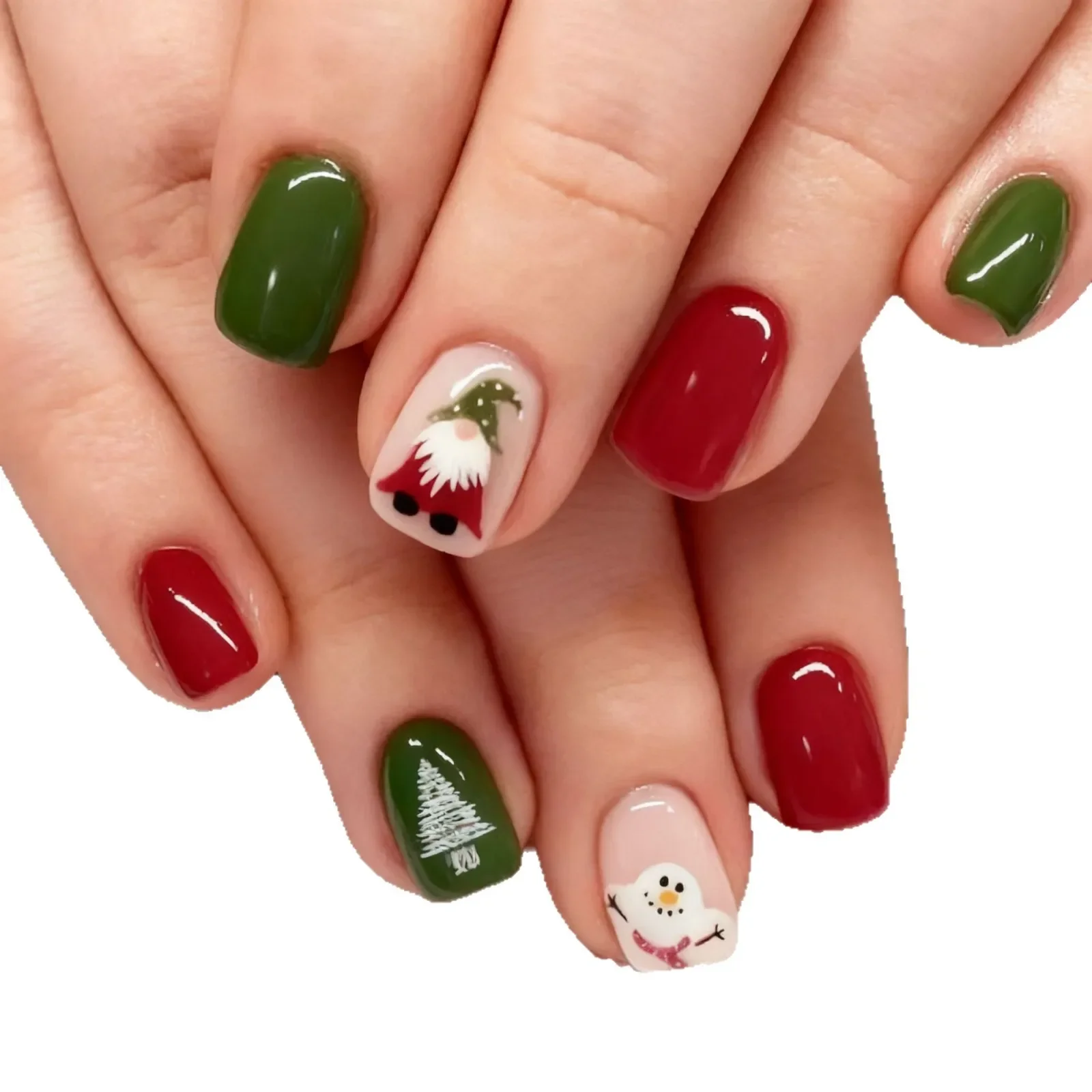 2026 New Simple Christmas Nail Art - Cute Santa Claus and Snowman Short Square Nail Tips
2026 New Simple Christmas Nail Art - Cute Santa Claus and Snowman Short Square Nail Tips