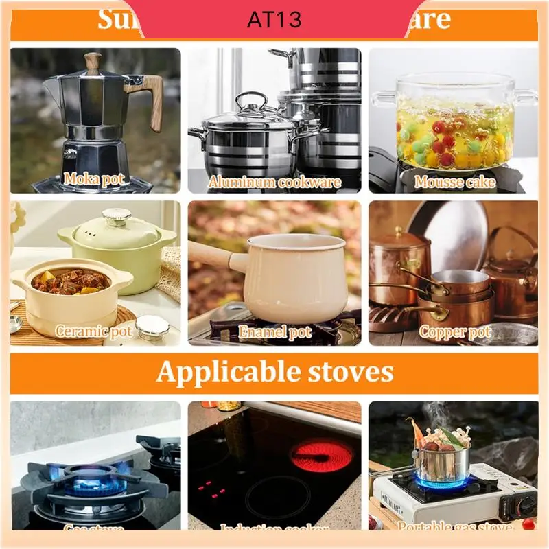 AT13 Diffuser Heat Conducting Plate, Cooking Kitchen Thickened Non-Slip Stove Gas Heat Conducting Plate
AT13 Diffuser Heat Conducting Plate, Cooking Kitchen Thickened Non-Slip Stove Gas Heat Conducting Plate
