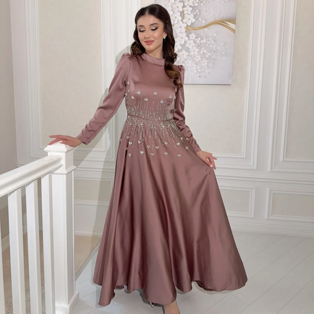 Customized High Quality Exquisite Charmeuse Rhinestone Pleat A-line High Collar Ankle Length Dresses Bespoke Occasion Dresses
Customized High Quality Exquisite Charmeuse Rhinestone Pleat A-line High Collar Ankle Length Dresses Bespoke Occasion Dresses
