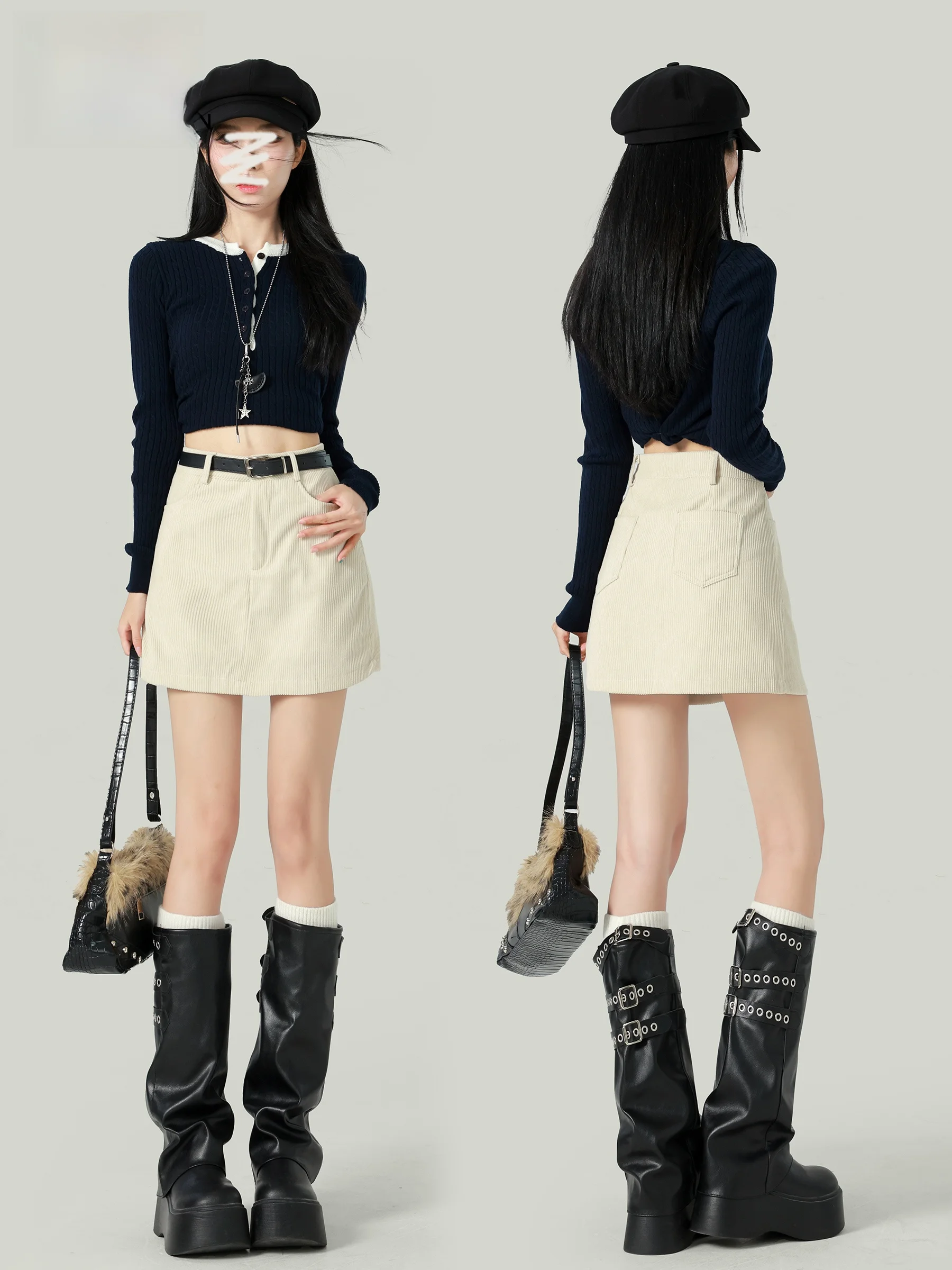 Corduroy High Waist Casual A-Line Skirt Women's Autumn New Anti-Light Weight Loss Short Skirt Polyester Fiber
Corduroy High Waist Casual A-Line Skirt Women's Autumn New Anti-Light Weight Loss Short Skirt Polyester Fiber