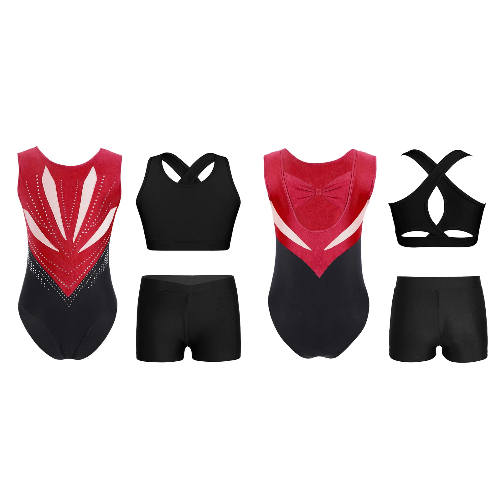 Childrens Girls Figure Skating Dance Costume Rhinestone Patchwork Leotard with V Waist Shorts And Vest for Ballet Performance
Childrens Girls Figure Skating Dance Costume Rhinestone Patchwork Leotard with V Waist Shorts And Vest for Ballet Performance