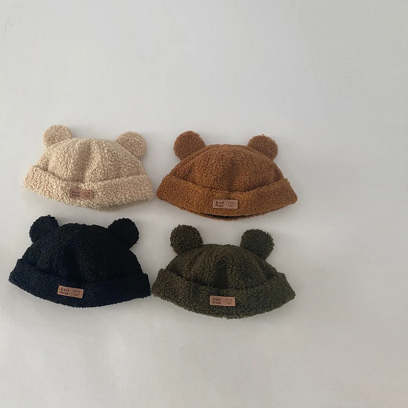 Korean Cute Bear Kids Landlord Hats Autumn Winter Lamb Fleece Warm Brimless Melon Hats Outdoor Thick Windproof Bonnet Caps
Korean Cute Bear Kids Landlord Hats Autumn Winter Lamb Fleece Warm Brimless Melon Hats Outdoor Thick Windproof Bonnet Caps