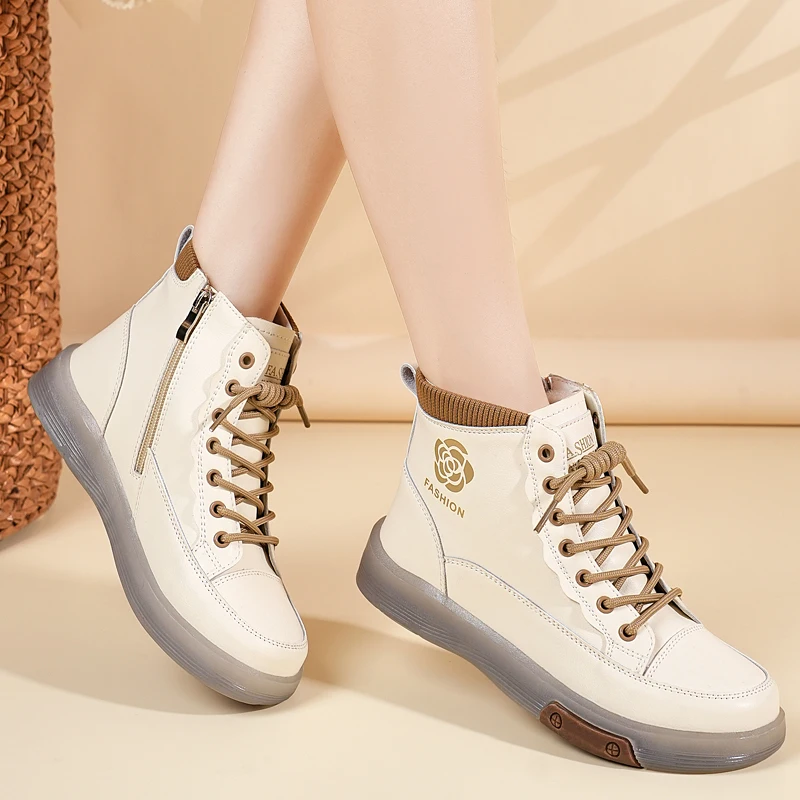 Women's Lace-Up Ankle Boots, Comfortable Non-Slip Side Zipper High-Top Sneakers, Fashion Casual Walking Shoes for Fall Winter
Women's Lace-Up Ankle Boots, Comfortable Non-Slip Side Zipper High-Top Sneakers, Fashion Casual Walking Shoes for Fall Winter