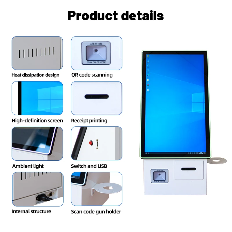 Windows 11 Kiosks in Restaurant Ordering Table Digital Menu Display Self Order Machine 15.6 Inch Desktop Self Service Ordering
Windows 11 Kiosks in Restaurant Ordering Table Digital Menu Display Self Order Machine 15.6 Inch Desktop Self Service Ordering