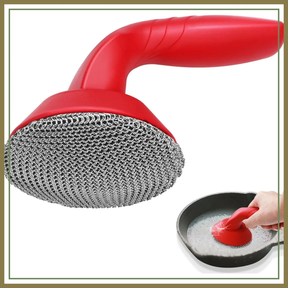 Cast Iron Cleaner Scrubber with Handle - 3mm Welded Chain Mail for Skillets, Pans, Wok, Dutch Oven
Cast Iron Cleaner Scrubber with Handle - 3mm Welded Chain Mail for Skillets, Pans, Wok, Dutch Oven