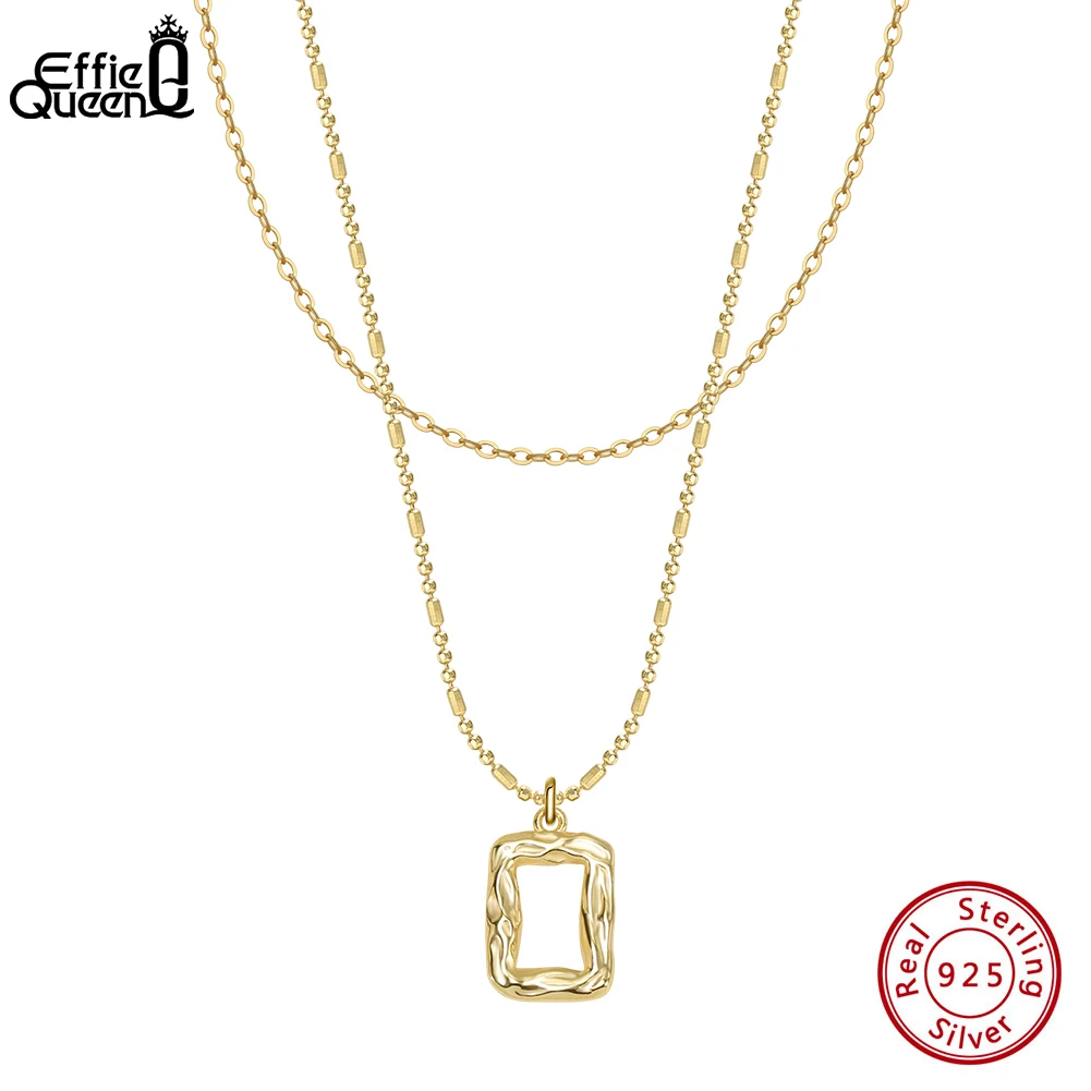 EFFIE QUEEN Classic Geometric Pendant 925 Sterling Silver Layered Necklace Chain for Women Trendy Jewelry Anniversary Gift BQN19
EFFIE QUEEN Classic Geometric Pendant 925 Sterling Silver Layered Necklace Chain for Women Trendy Jewelry Anniversary Gift BQN19