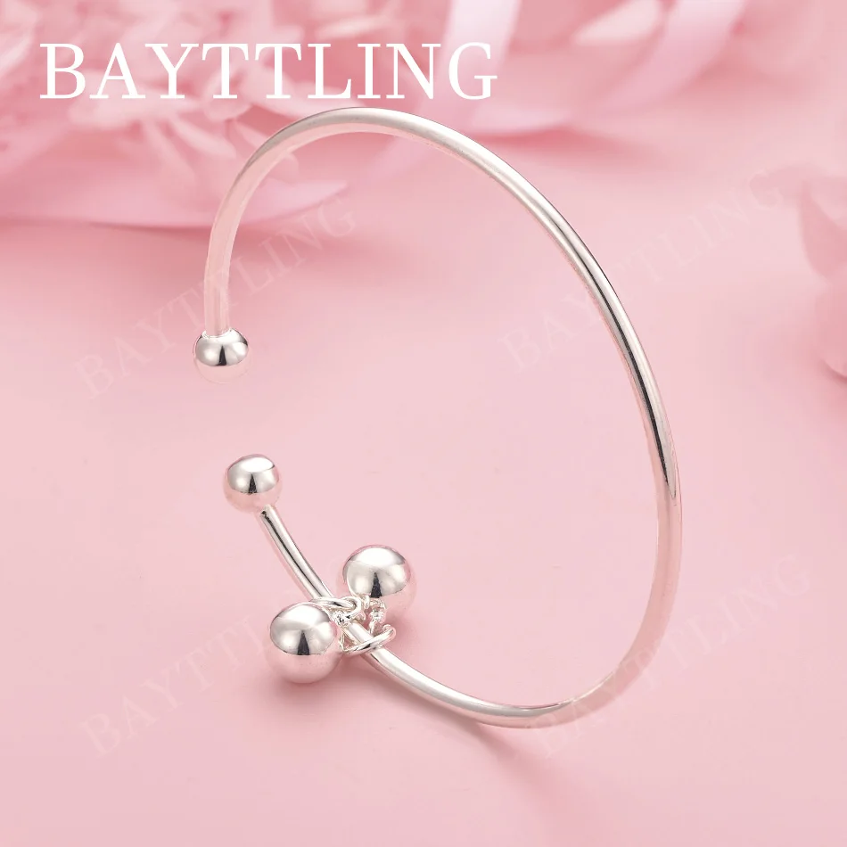 925 Sterling Silver Delicate Round Bead Open Bangle, Fashionable Wedding Party Gift Jewelry for Women
925 Sterling Silver Delicate Round Bead Open Bangle, Fashionable Wedding Party Gift Jewelry for Women