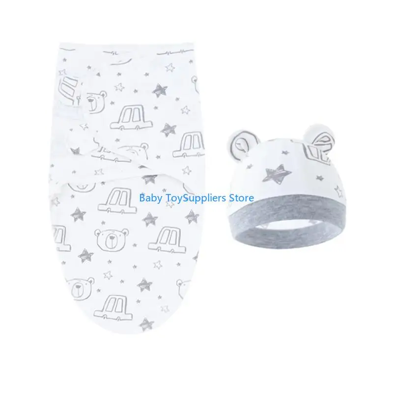 R1WF Soft & Breathable Baby Sleeping Bag Cotton Unisex Baby Blanket Set Comfortable Baby Sleepwear with Hat for Boys Girls
R1WF Soft & Breathable Baby Sleeping Bag Cotton Unisex Baby Blanket Set Comfortable Baby Sleepwear with Hat for Boys Girls