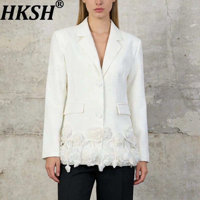 HKSH Women Elegant Gentle Blazer Three-dimensional Flower Slimming Single Breasted Notched Collar Jacket New Spring 2026 HK19360
HKSH Women Elegant Gentle Blazer Three-dimensional Flower Slimming Single Breasted Notched Collar Jacket New Spring 2026 HK19360
