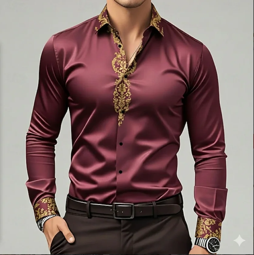 Высококачественная мужская рубашка на пуговицах с 3D принтом ветки, повседневный топ с длинными рукавами в стиле барокко и длинными рукавами с лацканами для вечеринок
Высококачественная мужская рубашка на пуговицах с 3D принтом ветки, повседневный топ с длинными рукавами в стиле барокко и длинными рукавами с лацканами для вечеринок